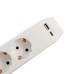 Extension cord with USB Spacer PP-3-45-TC-USB, Schuko x 3, Type-C x1, USB 3.1A x 1, cable 4.5m, 16A, max. 3500W, child protection, switch, gray