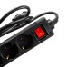 Abstandshalter PP-5-30 v2 Verlängerungskabel, Schuko x 5, 3m Kabel, 16A, Kinderschutz, Schwarz
