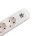 Αποστάτης PP-5-45-USB Καλώδιο επέκτασης, USB 2.1 γρήγορης φόρτισης x 2, Schuko x 5, Καλώδιο 4,5 μέτρων, 16A, Προστασία παιδιών, Προστασία από υπερτάσεις, Λευκό
