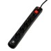 Abstandshalter PP-5-18B-USB VERLÄNGERUNGSKABEL, USB 2.1 Schnellladung x 2, Schuko x 5, 1,8m Kabel, 16A, Kinderschutz, Überspannungsschutz, schwarz