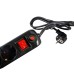 Abstandshalter PP-5-18B-USB VERLÄNGERUNGSKABEL, USB 2.1 Schnellladung x 2, Schuko x 5, 1,8m Kabel, 16A, Kinderschutz, Überspannungsschutz, schwarz