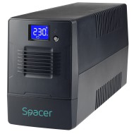 UPS Spacer Line Interactive with management, LCD, 800VA/480W, AVR, 2 x Schuko, 1 x 12V/9Ah battery, USB, RJ11/RJ45 combo