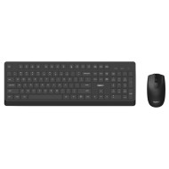 OptimX Pro KM501W Keyboard + Mouse Kit, High Quality, Slim, Silent click, Graphite black, US Layout, Wireless 2.4GHz