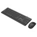 OptimX Pro KM500 Tastatur- und Maus-Set, Top-Qualität, schlankes Design, leises Klicken, Graphitschwarz mit Kabel, US-Layout, USB