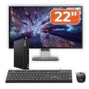 Lenovo ThinkCentre M70q, rabljen mini računalnik, Intel Pentium Gold G6400T 3,40 GHz, 8 GB DDR4, 256 GB SSD NVMe + 22-palčni monitor + tipkovnica in miška OptimX Pro KM500, darilo