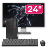 Pachet PC Second Hand Lenovo ThinkCentre M720s SFF, Intel Pentium Gold G5600 3.90GHz, 8GB DDR4, 256GB SSD NVMe + Monitor 24