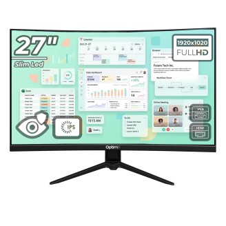 Office LED Pro Curved 27-inch OptimX MT27Y-1 Monitor, Full HD 1920x1020, VGA, HDMI, Slim, NoFrame, LED