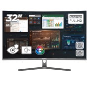 Monitor LED Office Pro OptimX curvo da 32 pollici MT32J-1, Full HD 1920x1020 VGA, HDMI, Slim, luce RGB