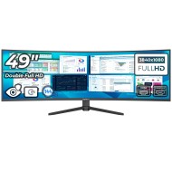 Office Pro Monitor LED Curved 49 inch OptimX MT49J-1, Dual Full HD 3840 x 1080, 144Hz, 2x HDMI, 2x DisplayPort, No Frame, RGB Light