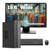 OptimX T5 SFF POS System mit G6400T Prozessor, 10. Generation, 8Gb DDR4, 256GB SSD, Win 11 Pro + OptimX Pro MY156 Touchscreen-Monitor, 15,6 Zoll + GESCHENK : OptimX Pro KM500 Tastatur + Maus-Kit