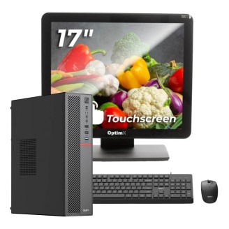 Sistema POS OptimX T5 SFF con procesador G6400T de décima generación, 8 GB DDR4, SSD de 256 GB, Windows 11 Pro + Monitor táctil OptimX Pro MY17 de 17 pulgadas + REGALO: Kit de teclado y ratón OptimX Pro KM500 Sistema POS OptimX T5 SFF con procesador G6400T de décima generación, 8 GB DDR4, SSD de 256 GB, Windows 11 Pro + Monitor táctil OptimX Pro MY17 de 17 pulgadas + REGALO: Kit de teclado y ratón OptimX Pro KM500