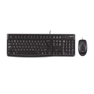 Kit Tastatura + Mouse Logitech cu fir Desktop MK120, USB 2.0, layout US INTL, Negru