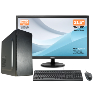 InterTech GHRV Office-PC-Paket: AMD Ryzen 3 3200G, 8 GB DDR4, 128 GB SSD + Asus VP228DE Monitor + Logitech MK120 Tastatur- und Maus-Set InterTech GHRV Office-PC-Paket: AMD Ryzen 3 3200G, 8 GB DDR4, 128 GB SSD + Asus VP228DE Monitor + Logitech MK120 Tastatur- und Maus-Set