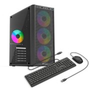 Système PC de bureau OptimX Prime Phantom Gaming avec processeur Intel® Core™ i7 9700F, 16 Go DDR4, SSD de 480 Go, Nvidia RTX 3050 6 Go GDDR6, ensemble clavier et souris cadeau OptimX