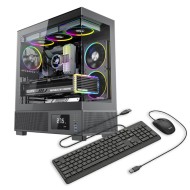 OptimX KIAN Raven Gaming PC PC PC Desktop avec processeur Intel® Core™ i5 10400F, 16 Go de DDR4, SSD 480 Go, Radeon RX 580 8 Go GDDR5, kit clavier et souris OptimX cadeau