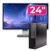 Gebrauchtes Computerpaket: DELL OptiPlex 3070 SFF, Intel Core i5-8700 3,20–4,60 GHz, 8 GB DDR4, 256 GB SSD + 24-Zoll-Monitor