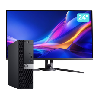 Pachet Calculator Second Hand DELL OptiPlex 5070 SFF, Intel Core i5-9400 2.90-4.10GHz, 8GB DDR4, 256GB SSD + Monitor 24