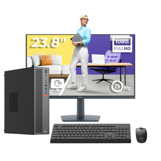  PC Office Complet OptimX T5 SFF, Intel Pentium Gold G5600, 8GB DDR4, 256GB SSD, Win11 Pro și Monitor 24