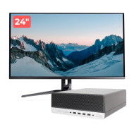 Pachet PC Second Hand HP ProDesk 600 G4 SFF, Intel Core i5-8500 3.00 - 4.10GHz, 8GB DDR4, 256GB NVMe SSD + Monitor 24
