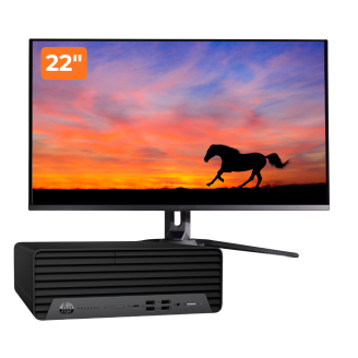 Paquete de PC usado HP EliteDesk 800 G6 SFF, Intel Core i5-10500 3.10-4.50GHz, 8GB DDR4, SSD NVMe de 256GB + monitor de 22